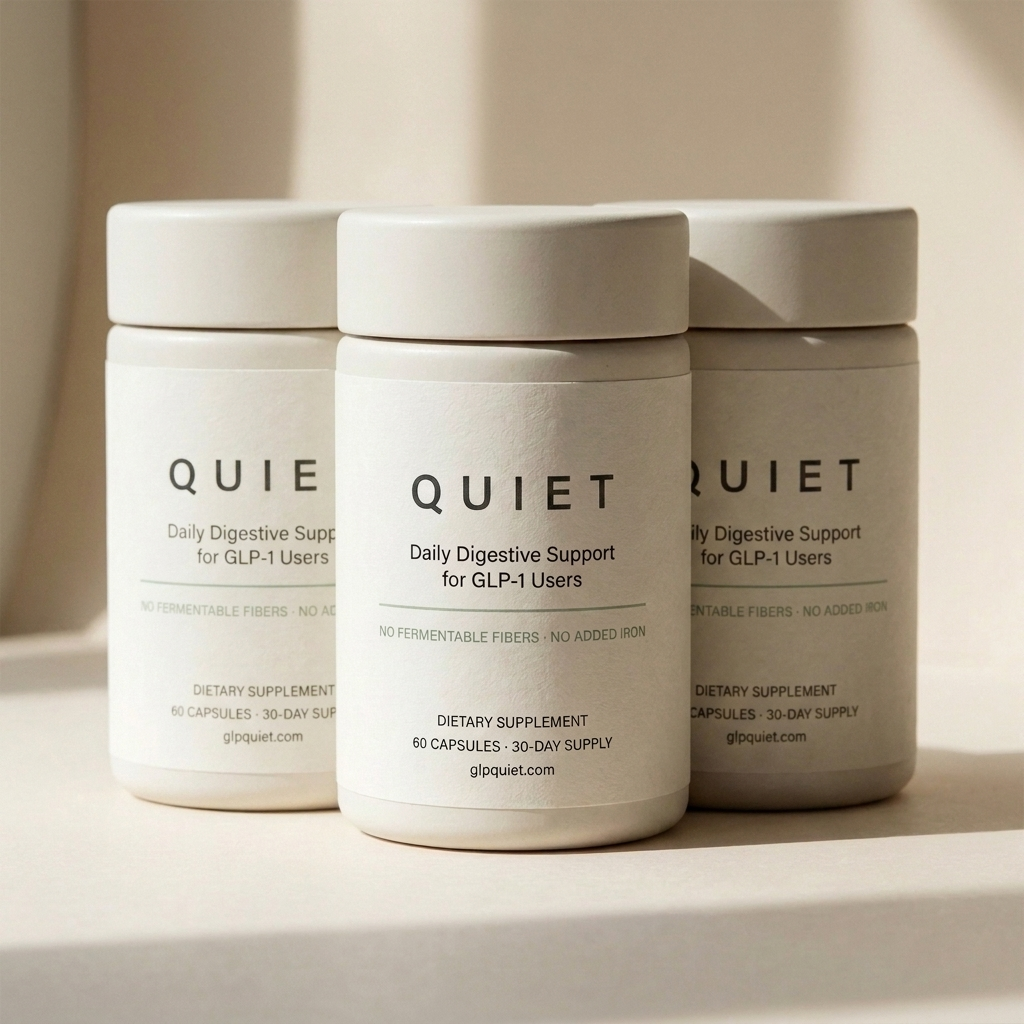 QUIET 3-month supply - three bottles of daily digestive support for GLP-1 users